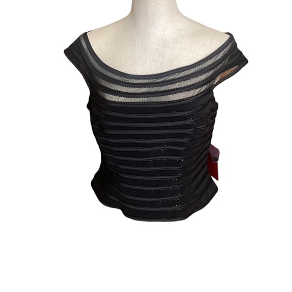 JS Collection top black sequin sheer sequin tank New Sz 12 - Picture 1 of 9